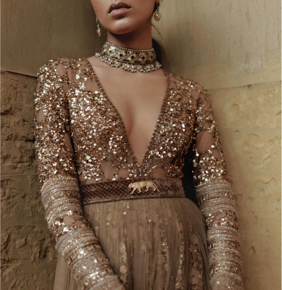 sabyasachi party wear dresses Fashion Sabyasachi Party Wear Dresses Green Color Floor Length Gown Inspired From Sabyasachi Collection